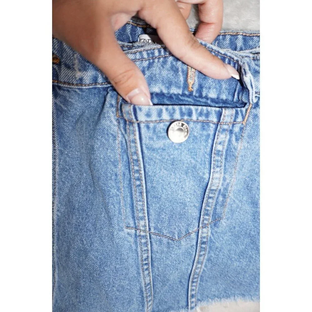 ZARA Kids Girls Denim Skort Skirt Waist size 8